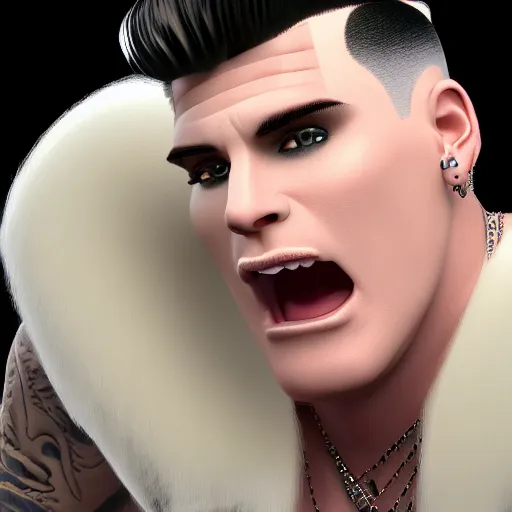 Prompt: vanilla ice, vanilla ice with a swirly vanilla ice cream hairdo his hair is made out of vanilla ice cream, his hair is made of vanilla ice cream, realistic, hyperrealistic, ultra realistic, real, real world, highly detailed, very detailed, extremely detailed, intricate details, 8 k resolution, hd quality