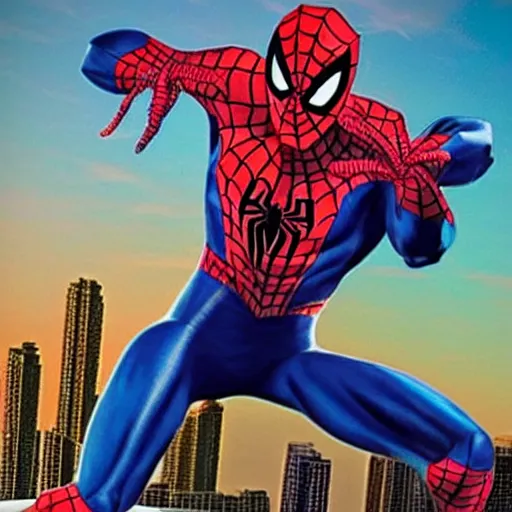 Image similar to mutant spider - man in miami vice