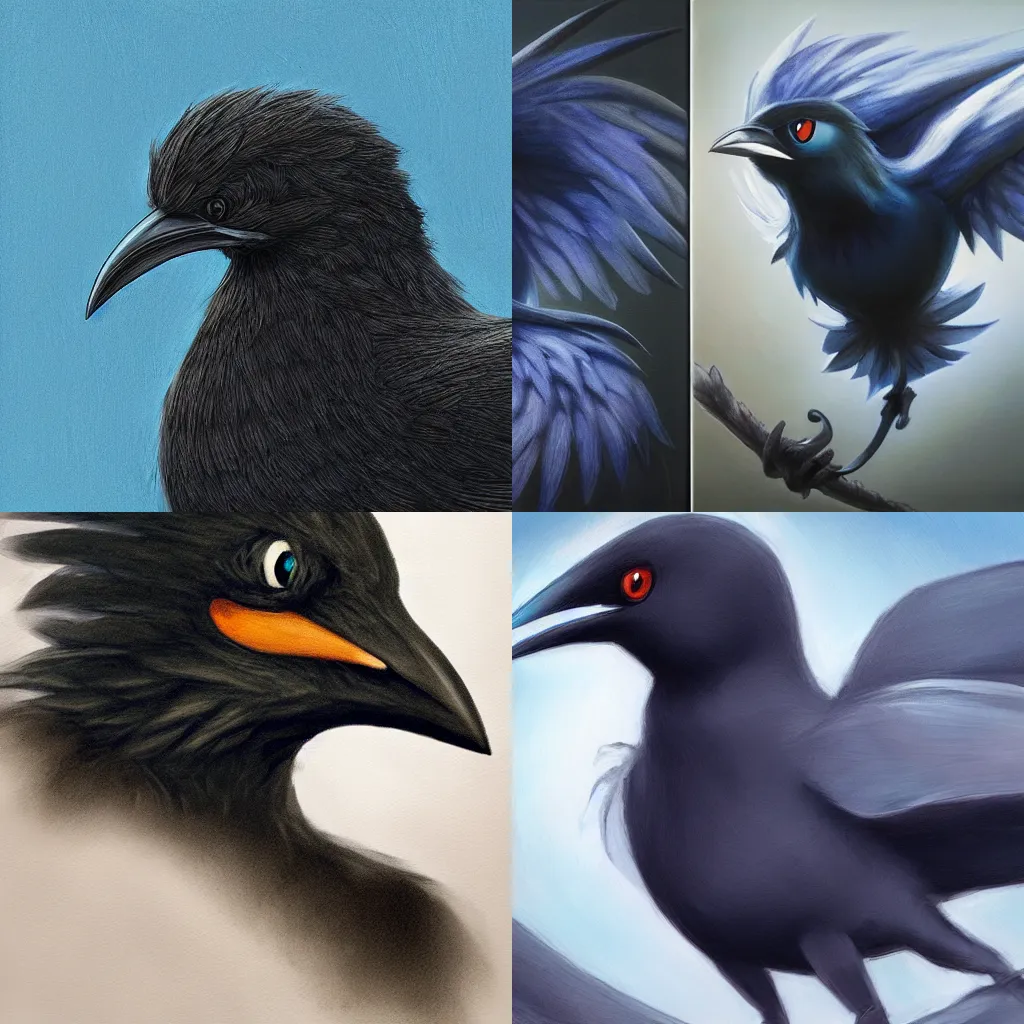 Prompt: a hyperrealistic portrait painting of the pokemon corviknight, illustration, realistic, hyperrealistic, 4k, textured