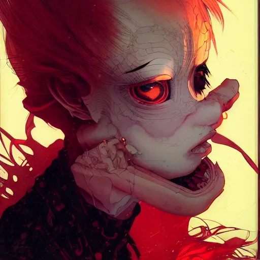 Prompt: prompt : vampire character portrait soft light painted by james jean and katsuhiro otomo and erik jones, inspired by evangeleon anime, smooth face feature, intricate oil painting, high detail illustration, sharp high detail, manga and anime 1 9 9 9