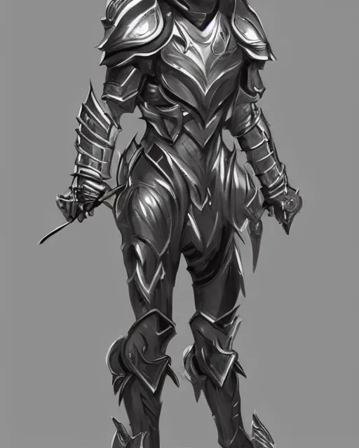 Image similar to fantasy armor, stylish, silver with gold trim, fantasy character art, flat shading, exaggerated proportions, trending on artstation
