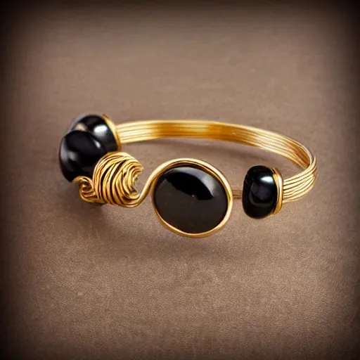 Image similar to arcaic Primitive Gold Bangle, 14K Gold Wire, Single Center sinister gem, Shungite Bangle, Mineral and Gold Jewelry, Product Photography