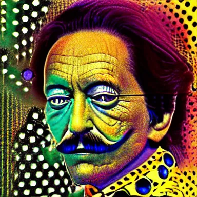 Image similar to portrait of a uncanny artist by Chor Boogie and Salvador Dali collaboration, digital art, mix of aesthetics, close up, high details