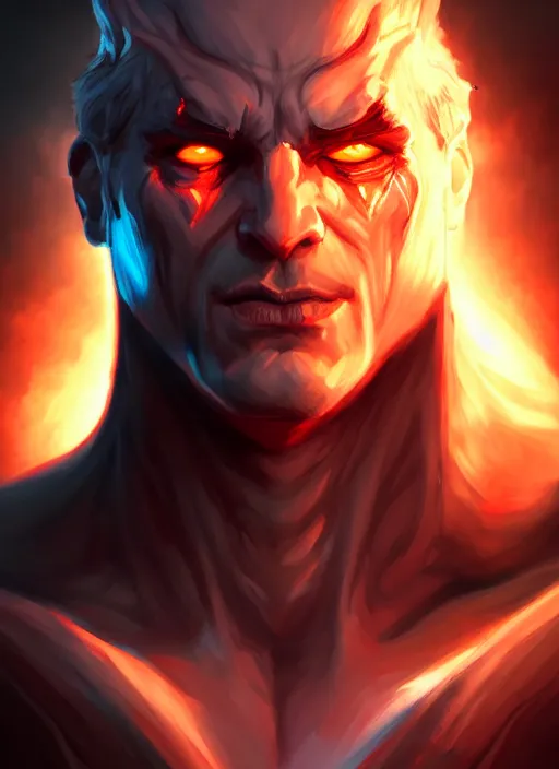 Prompt: the god hades, hellish, portrait, sharp focus, digital art, concept art, dynamic lighting, subsurface scattering, photoreal, trending on artstation, by emylie boivin 2. 0, artgerm 0. 5, rossdraws 2. 0
