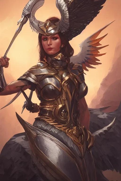 Image similar to amazon valkyrie athena, d & d, fantasy, portrait, highly detailed, headshot, digital painting, trending on artstation, concept art, sharp focus, illustration, art by artgerm and greg rutkowski and magali villeneuve