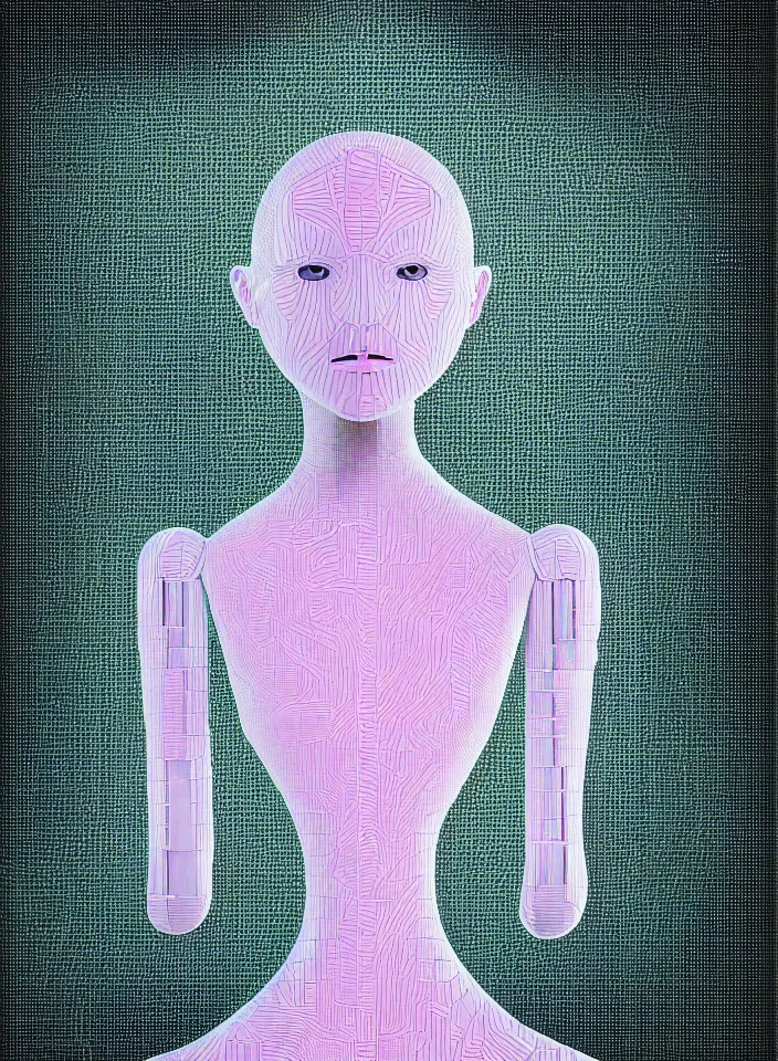 Prompt: symmetry!! cancer!!!! a portrait of a beautiful robot girl with computer science readouts and graphics overlaid textures, canvas texture in the style of contemporary art complex, plaster cast, dramatic lighting, intricate, highly detailed, sharp focus, luminous