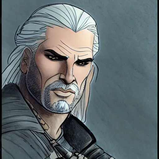 Image similar to geralt of rivia by glen keane