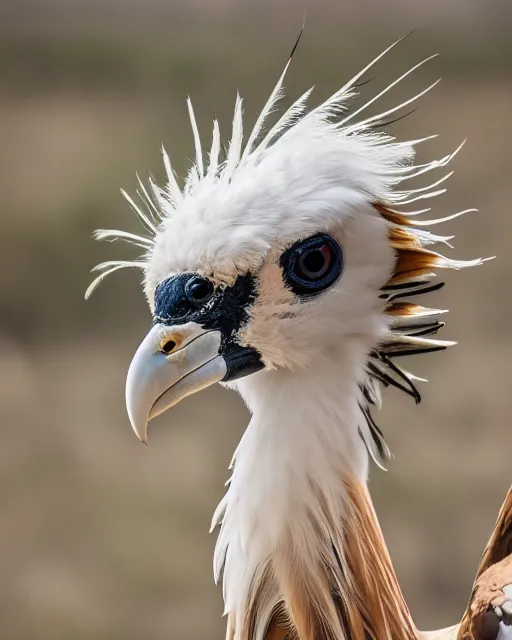 Image similar to closeup picture of secretary bird in savannah, captured on iphone, dlsr, photography