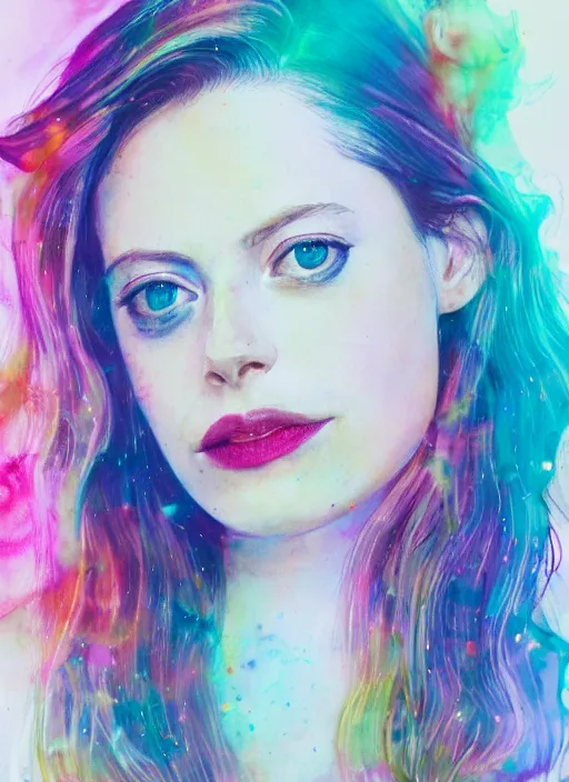 Image similar to gillian jacobs by agnes cecile pastel light colours ink drips autumn lights