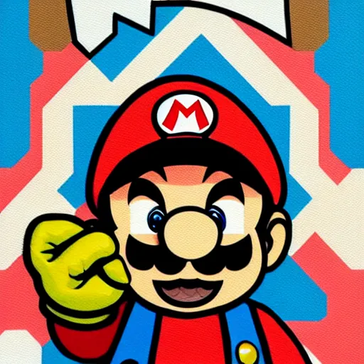 Prompt: Super Mario Bros Game Cover art by Sachin Teng, asymmetrical, Organic Painting , Hard Light and long shadows, Matte Painting, geometric shapes, hard edges, graffiti, street art, 300 dpi :2 by Sachin Teng:4