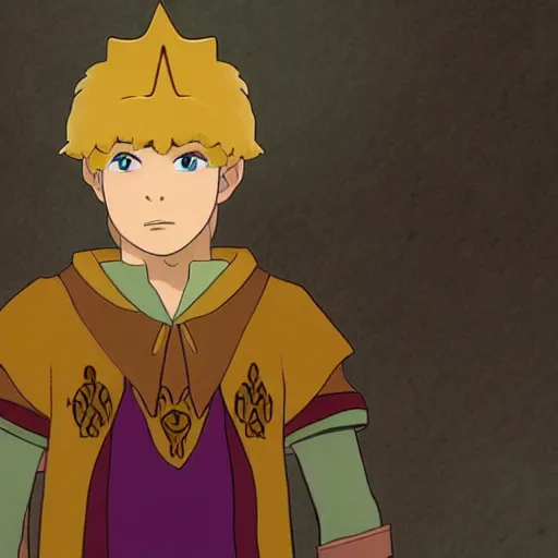 Prompt: realistic photo of a young king from ni no kuni in the style of peter jackson