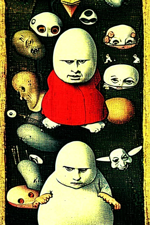 Prompt: hieronymus bosch humpty dumpty