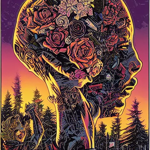 Image similar to the dead of night, by Dan Mumford and Sandra Chevrier