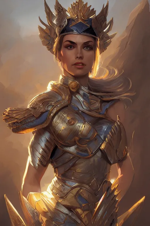 Image similar to amazon valkyrie athena, d & d, fantasy, portrait, highly detailed, headshot, digital painting, trending on artstation, concept art, sharp focus, illustration, art by artgerm and greg rutkowski and magali villeneuve