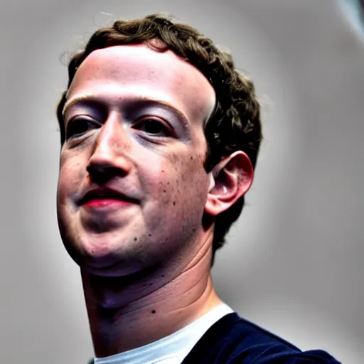 Prompt: a photo of mark Zuckerberg that reveals the exact moment where we knew that he is a robot