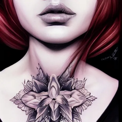 Image similar to tattoo design, beautiful portrait of a girl by artgerm, artgerm, digital art, tattoo