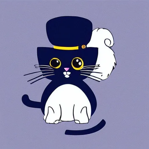 Image similar to cute cat wearing navy uniform, profile picture, digital art