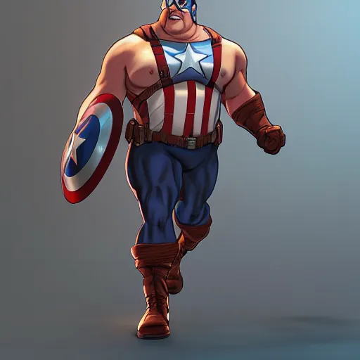 Prompt: peter griffin as captain america, au naturel, hyper detailed, digital art, trending in artstation, cinematic lighting, studio quality, smooth render, unreal engine 5 rendered, octane rendered, art style by klimt and nixeu and ian sprigger and wlop and krenz cushart