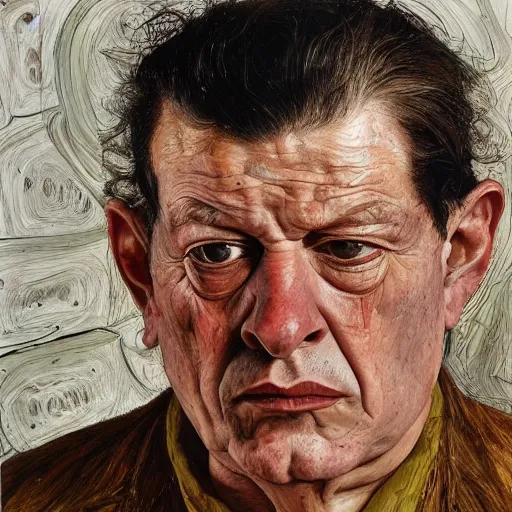 Image similar to high quality high detail painting by lucian freud, hd, gustavo santaolalla
