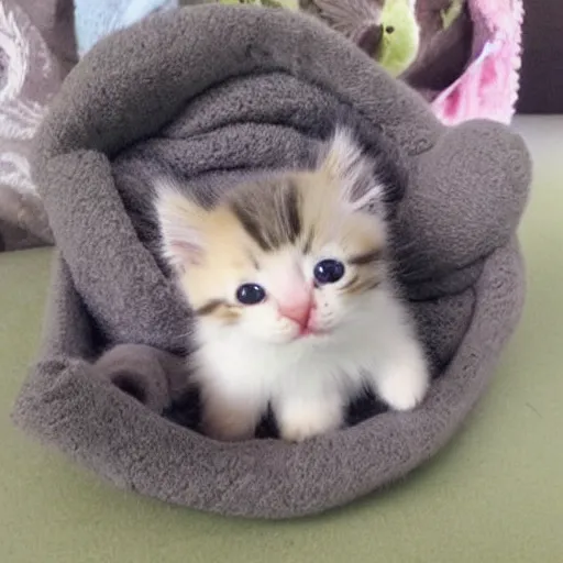 Image similar to very small cute kitten stuffed animal,