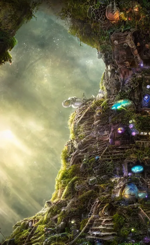 Prompt: microscopic tardigrade, microbiology, magical forest, ruins, civilization, mayan, futuristic, sharp focus, electric, backlight, furry, soft, concept art, intricate details, highly detailed, photorealistic, disney pixar, octane render, iridescent, global illumination, anime, 8 k