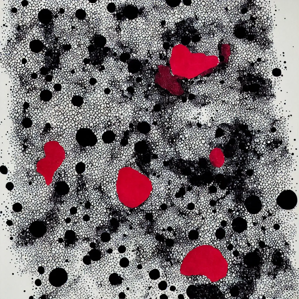 Image similar to camo made of teeth, smiling, abstract, rei kawakubo artwork, cryptic, dots, stipple, lines, splotch, color tearing, pitch bending, color splotches, hearts, dark, ominous, eerie, minimal, points, technical, old painting