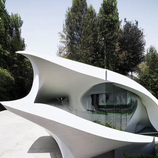 Image similar to house designed by zaha hadid