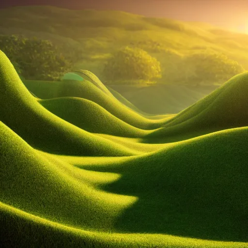 Prompt: professional photo of landscape similar to green hills level of sonic, by discovery magazine, real life, photorealistic, soft focus, long exposure