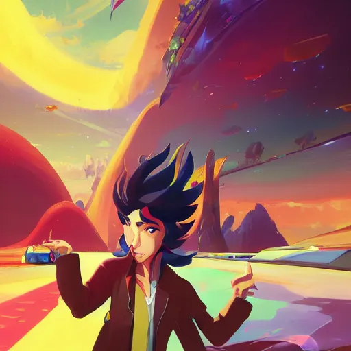 Image similar to hero world space dandy, behance hd by jesper ejsing, by rhads, makoto shinkai and lois van baarle, ilya kuvshinov, rossdraws global illumination