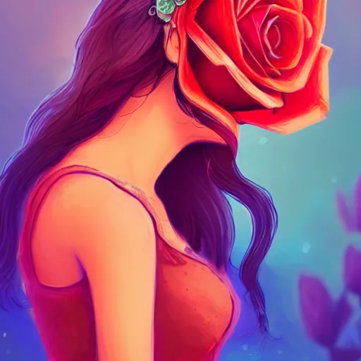 Prompt: beautiful charming goddess of sunshine and roses, inspired by stephanie beatriz and ruby rose, character art portrait, deviantart artstation, by alena aenami, by michael whelan, behance hd, bokeh