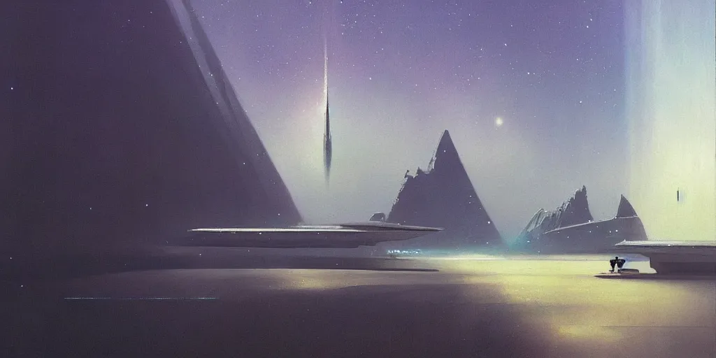 Prompt: a beautiful painting by john harris. Science fiction.