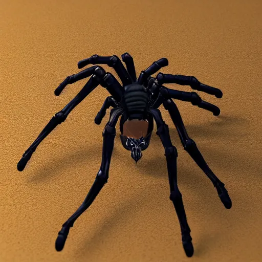 Image similar to cyclops minature spider horse with 8 legs, trending on artstation, scary