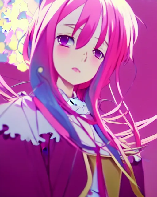 Image similar to pastel no game no life magical girl anime screenshot, anime, intricate, sharp focus, illustration, highly detailed, digital painting, clean artstyle, concept art, matte, art by ilya kuvshinov and ruan jia and greg rutkowski, masterpiece