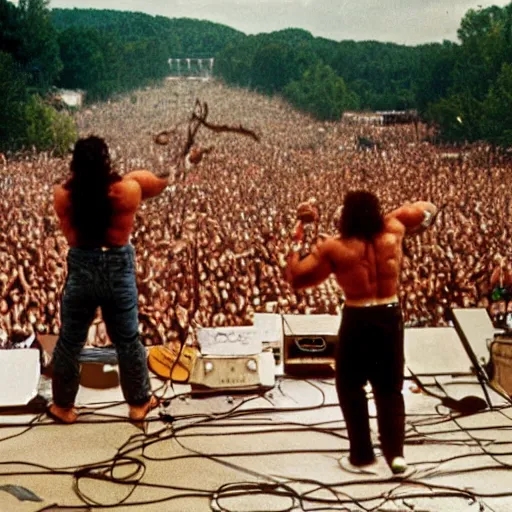 Image similar to hulk performing at woodstock