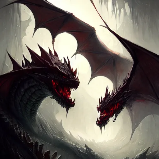 Image similar to a scary dragon, greg rutkowski