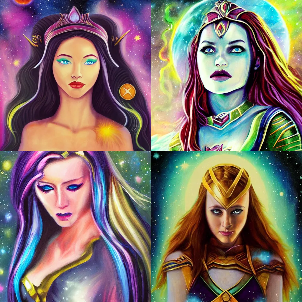 Prompt: cosmic princess, cinematic, asgardian, painting,