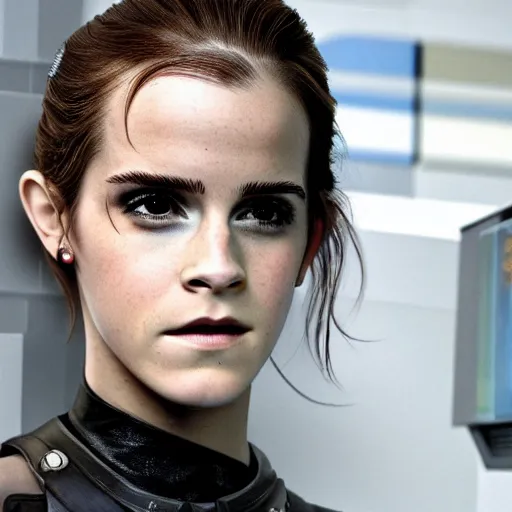 Image similar to Cyberpunk Emma Watson