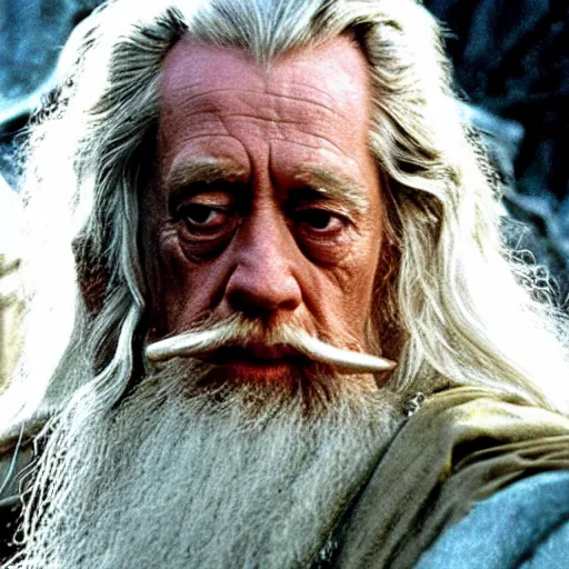 Image similar to A Still of Patrick McGoohan as Gandalf in The Lord of the Rings (2001)