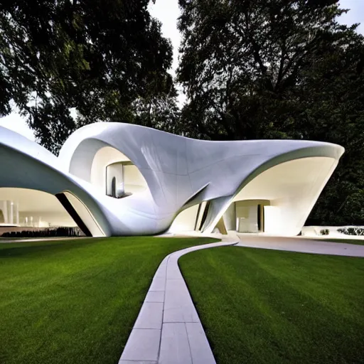 Image similar to house designed by zaha hadid