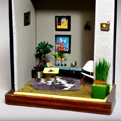 Prompt: miniature room diorama