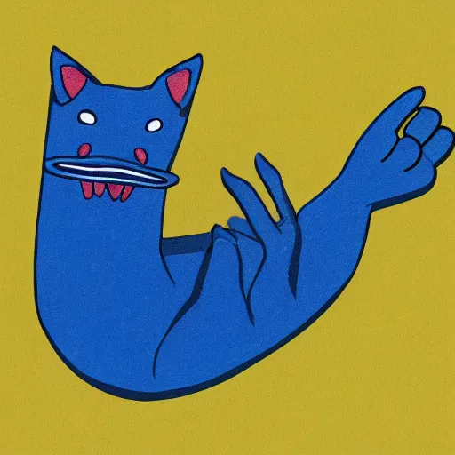 Image similar to illustration of a anthromorphic catfish giving a thumbs up in the style of bojack horseman, by lisa hanawalt