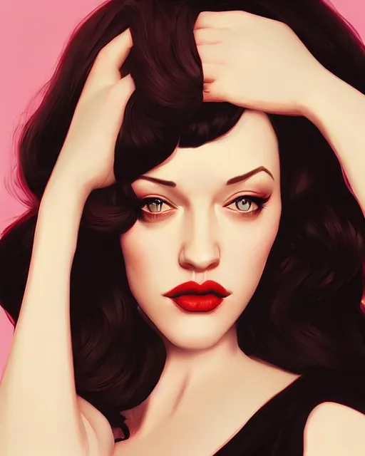 Image similar to kat dennings christina hendricks jennifer tilly, by wlop and ilya kuvshinov and artgerm, gorgeous, stunning, alluring, artstation, deviantart, digital art