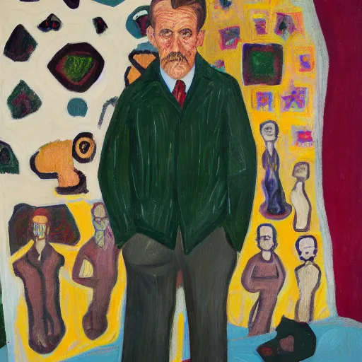 Image similar to portrait of billy childish, by dana schutz