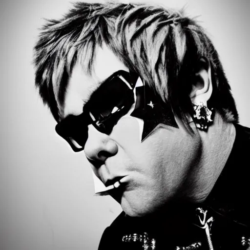 Image similar to punk elton john, profile picture, 1 9 7 0 fashion, reflection, cute artwork, inspired by made in glory, grunge hippie style
