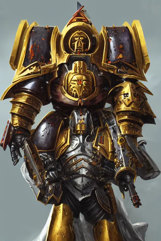 Image similar to armor portrait heros warhammer 4 0 k horus heresy fanart - the primarchs emperor by johannes helgeson animated with vfx concept artist & illustrator global illumination ray tracing hdr fanart arstation zbrush central hardmesh 8 k octane renderer comics stylized