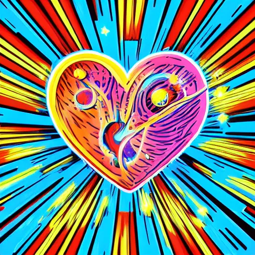 Image similar to 2 planet collapse particle fusion element macro cosmic heart art by butcher billy, sticker, colorful, illustration, highly detailed, simple, smooth and clean vector curves, no jagged lines, vector art, smooth