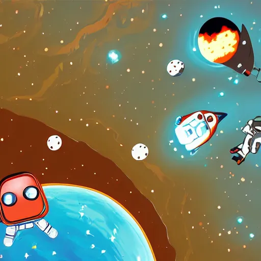 Prompt: 2d astronaut game by Jjutang Ha a