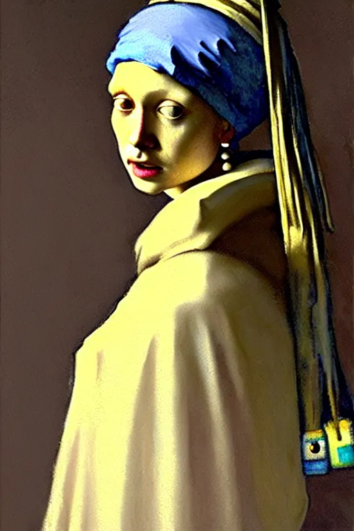 Prompt: full character portrait half life character not the girl with the pearl earring character design, painting by gaston bussiere, katsuya terada, nc wyeth, greg rutkowski, craig mullins, vermeer, frank frazetta, mucha, tom of finland, trending on artstation, jeffery catherine jones