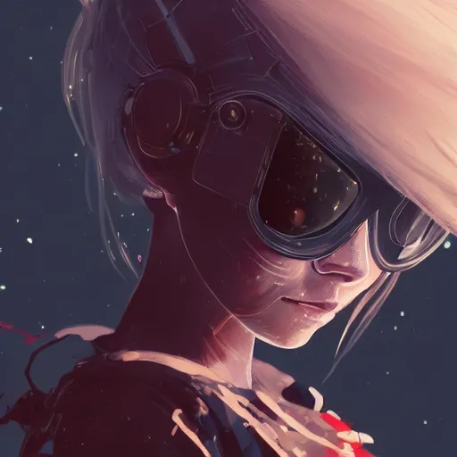 Prompt: highly detailed portrait of a hopeful young astronaut lady with a wavy blonde hair, by Dustin Nguyen, Akihiko Yoshida, Greg Tocchini, Greg Rutkowski, Cliff Chiang, 4k resolution, nier:automata inspired, bravely default inspired, vibrant but dreary red, black and white color scheme!!! ((Space nebula background))