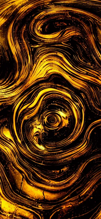 Image similar to epicillustration, abstract sculpture of beautiful female body and black swirling liquifying acrylic portrait, curly fluffy clouds, glowing edges, golden hour, beautiful light, sculpture of carving marble, dark colors, dark mood, one point light, golden spirals, clockwork, epic matte painting, concept art, bokeh, digital painting